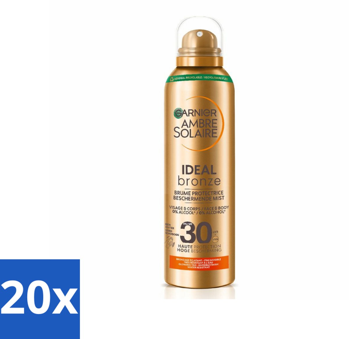 Garnier - Ambre Solaire - Beschermende Mist - Ideal Bronze - SPF 30 - 150 ml - Bulkverpakking - 20 stuks