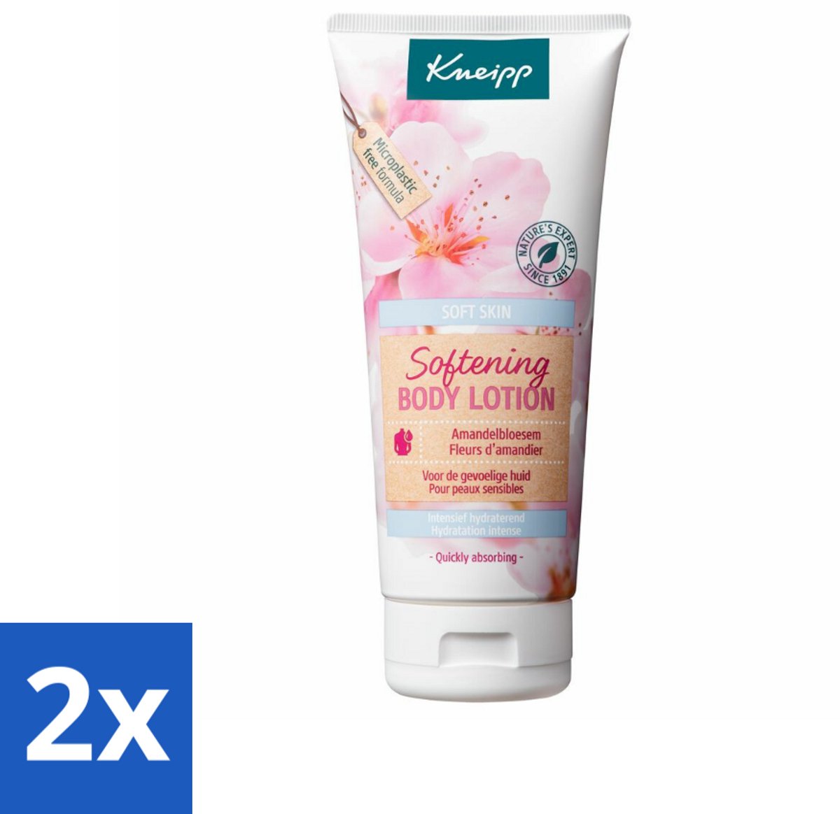 2 x Kneipp - Body lotion - Soft Skin - Amandelbloesem - 200 ml - Lichaamslotion - Gevoelige Huid - Hydraterende Lotion - Amandelolie - Zachte Huid