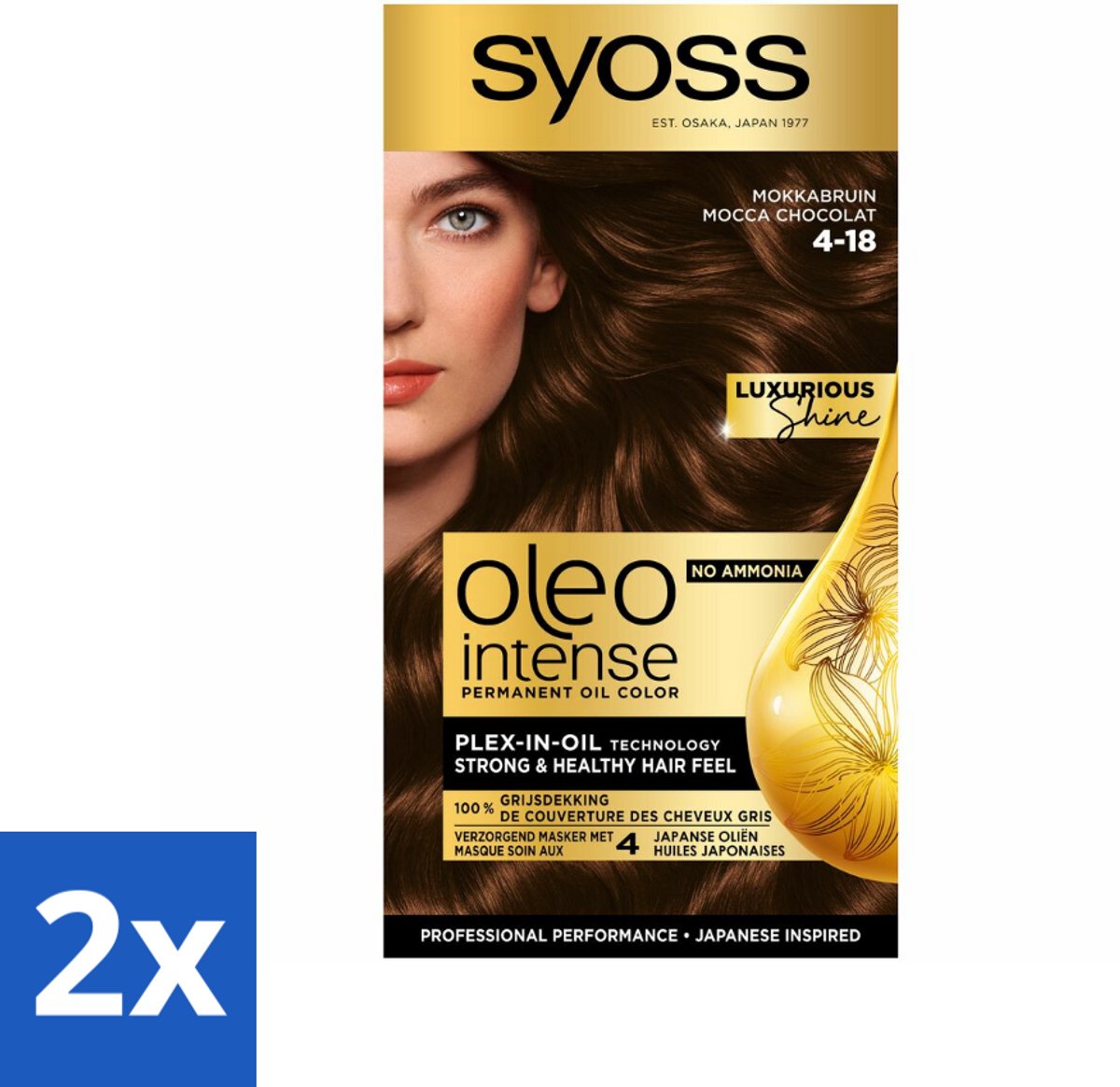 Syoss Oleo Intense - Haarverf - 4-18 - Mokka Bruin - 115ml x 2