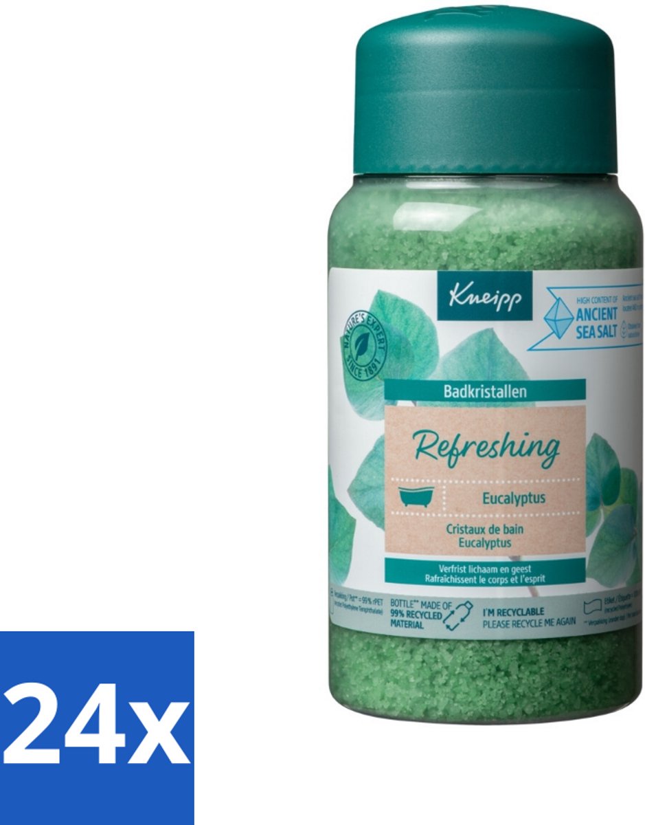 24 x Kneipp - Badzout - Badkristallen - Mint Eucalyptus - 600 g - Badzout - Badkristallen - Eucalyptus - Mint - Verfrissend
