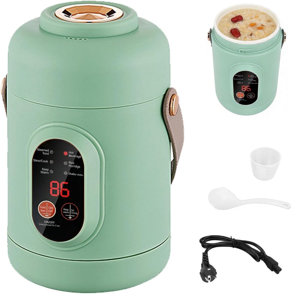 Elektrische Waterkoker 800 ml - Antiaanbaklaag - Multifunctioneel - Ideaal voor Soepen en Rijst - ShopVlot