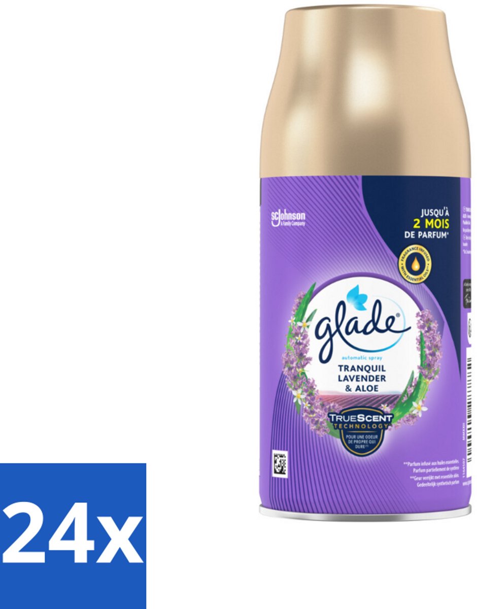 Glade - Automatische Spray - Tranquil Lavender & Aloë - 269 g - Voordeelverpakking - 24 stuks