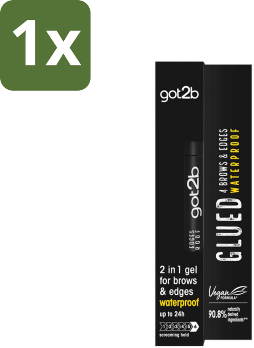 1 x Got2B - Wenkbrauwgel - 4 Brows & Edges Waterproof Transparant - 16 ml - Wenkbrauwgel - Waterdicht - Strakke Brows - Babyhaartjes - Hold