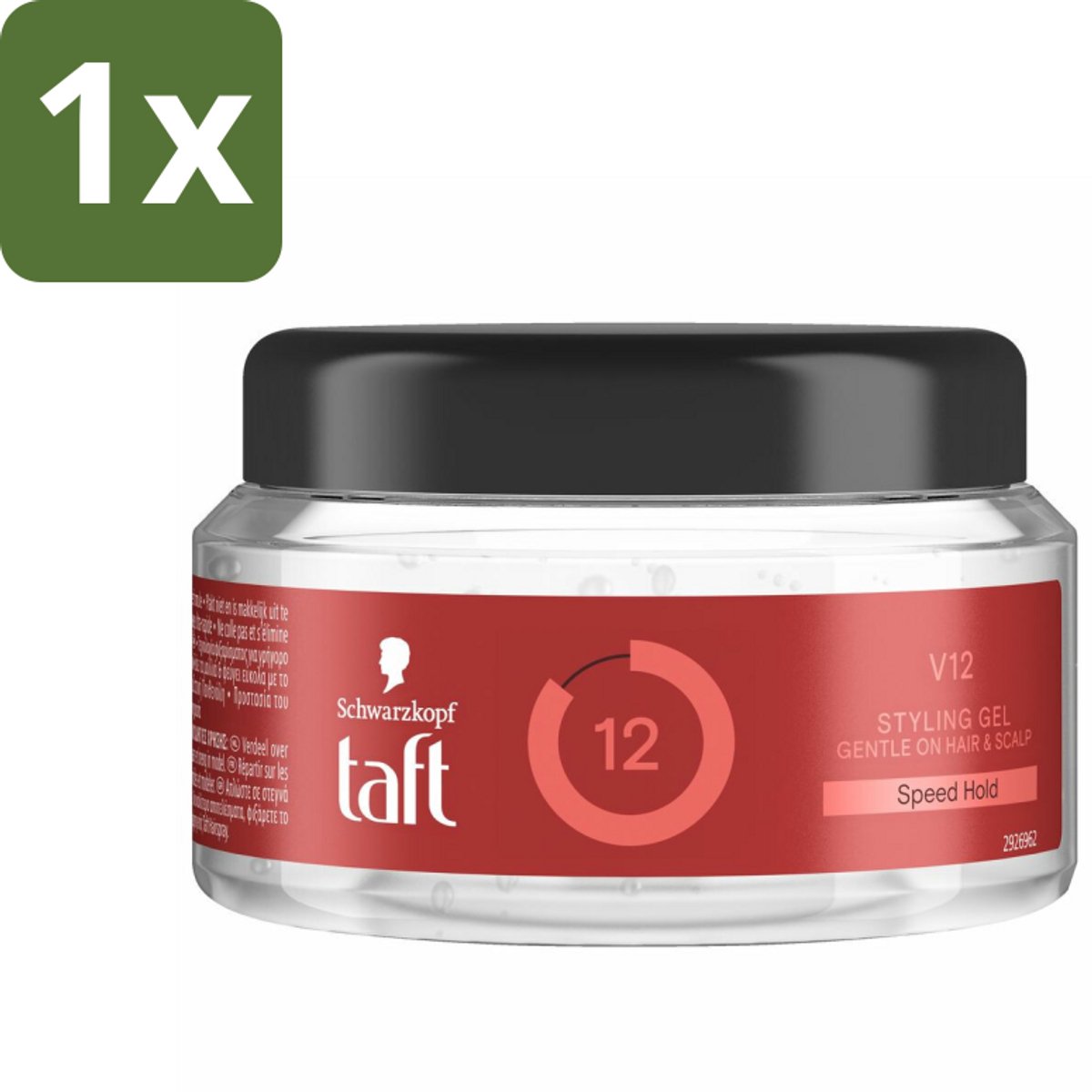 1 x Taft - V12 - Styling Gel - Supersnelle fixatie - 250 ml - Styling Gel - Snel Drogen - Haarkleur - Haartype - Fixatie