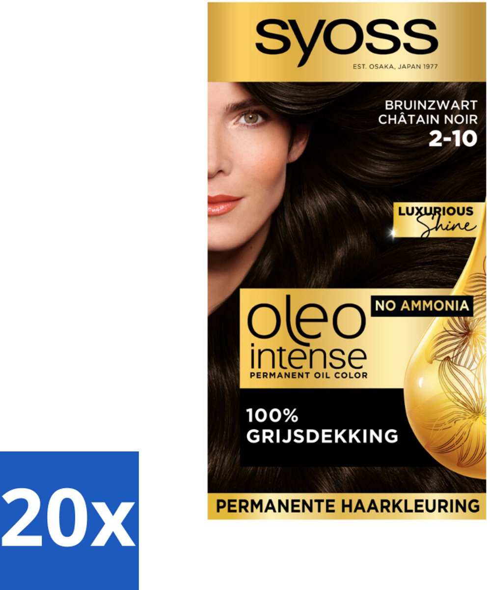 Syoss Oleo Intense - Haarverf - 2-10 - Bruinzwart - 115ml x 20