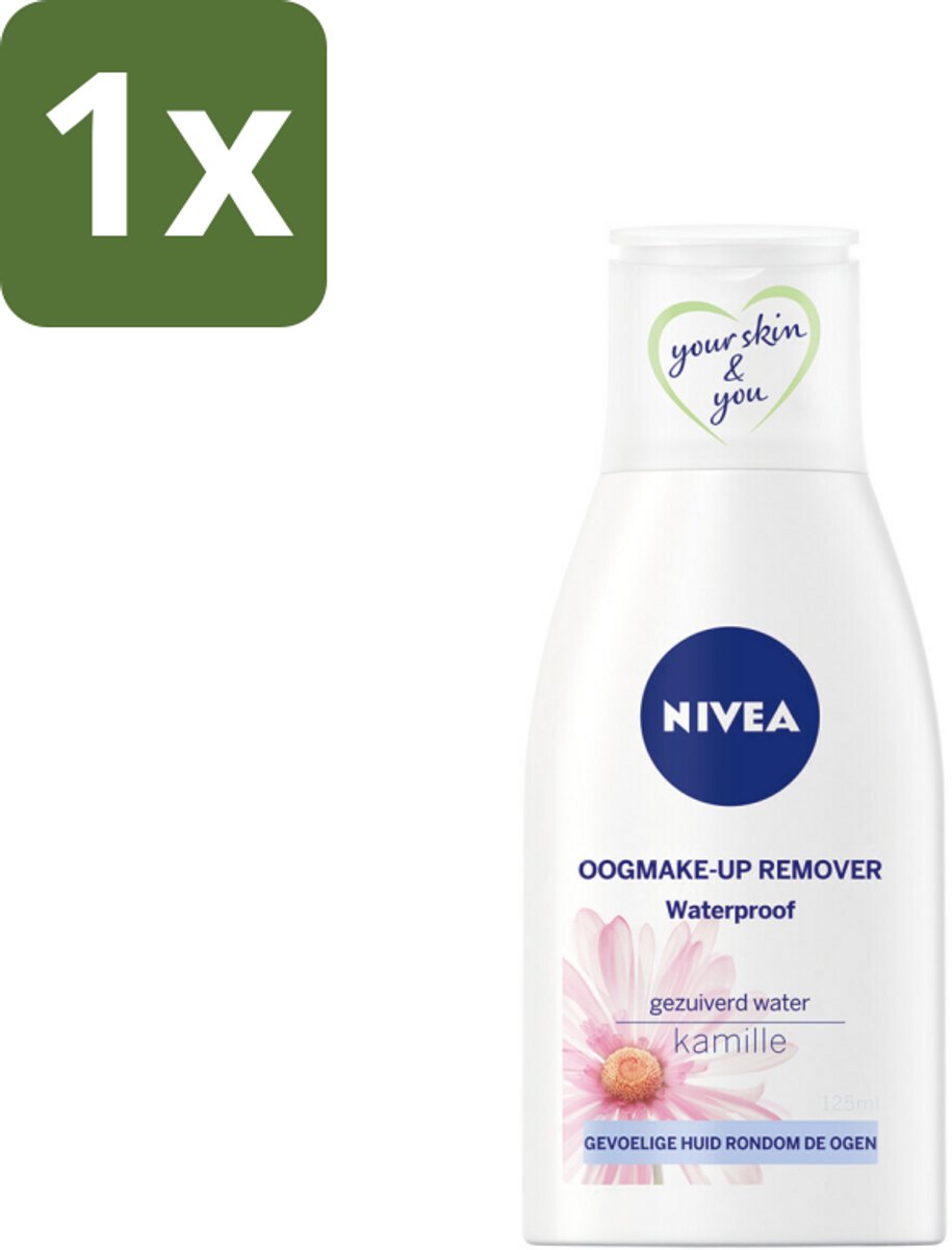 1 x NIVEA - Oogmake-up Verwijderaar - Waterbestendige Make-up Verwijderaar - Voor de gevoelige huid - Met Kamille & Provitamine B5 - 125 ml - Waterproof Make-up Remover - Oogmake-up Verwijderaar - Gevoelige Huid - Kamille - Provitamine B5