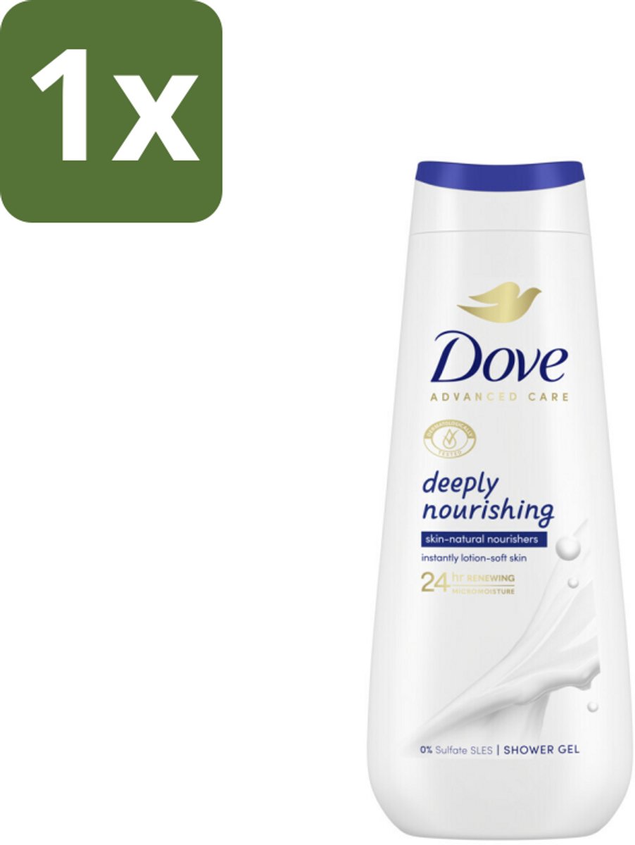 1 x Dove Douchecrème - Deeply Nourishing - 600 ml - Douchecrème - Huid Verzorging - Droge Huid - Micro Moisture - Hydratatie