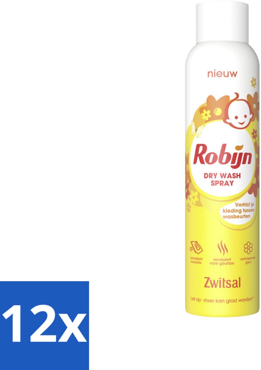 Robijn - Zwitsal - Dry Wash Spray - Voordeelverpakking - 200 ml - Voordeelverpakking - 12 stuks