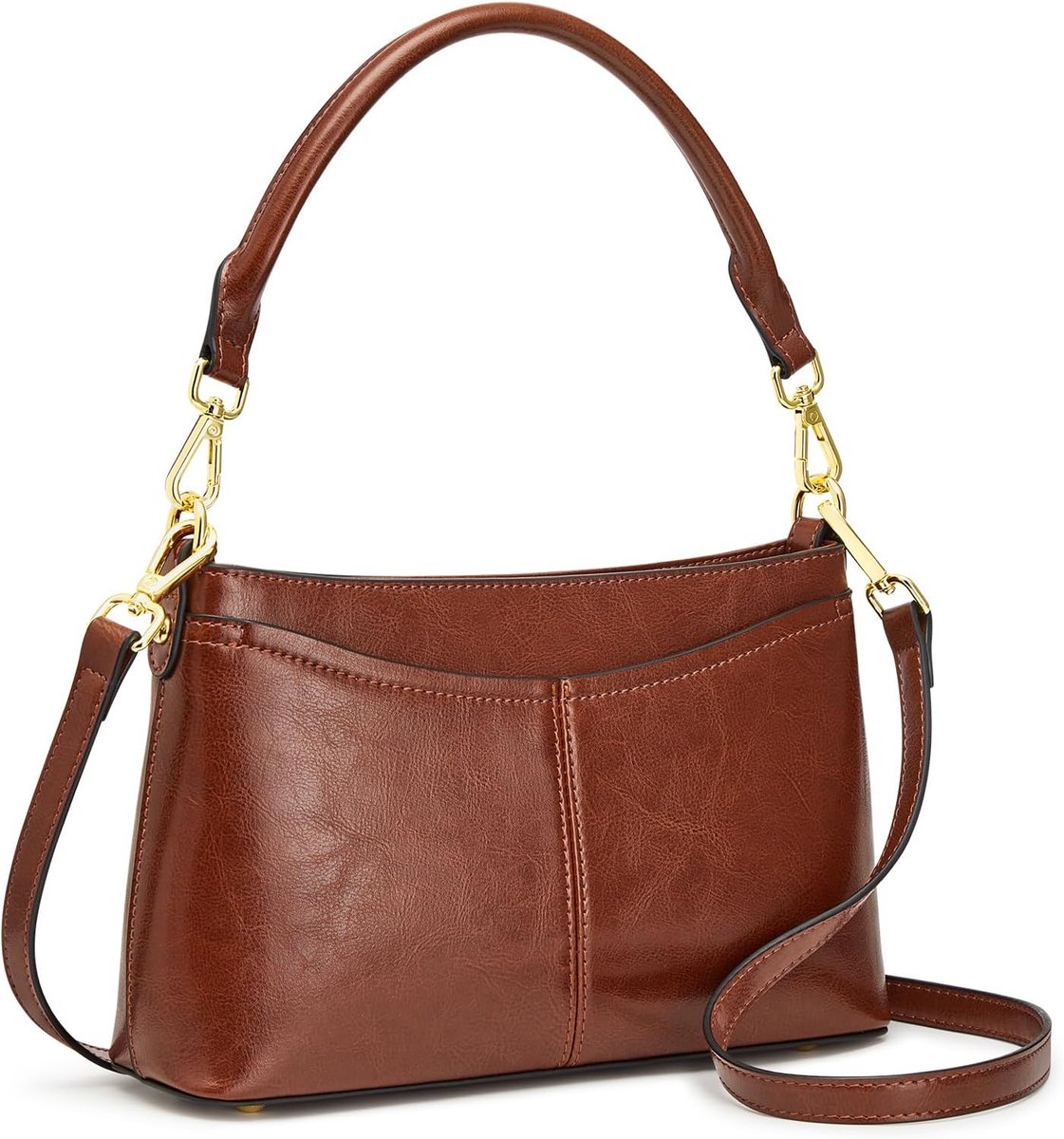 Handtas kleine elegante schoudertas - leer - hobo stijl - ideaal voor tieners - ShopVlot