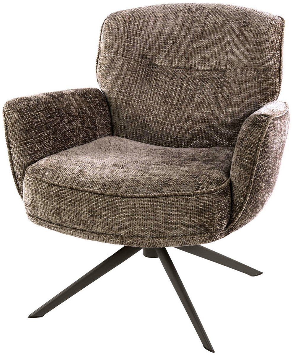 Giga Living Giga Meubel Fauteuil Forza Hoven Champagne/Bruin – Draaibaar – Polyester – 75x79x83 cm
