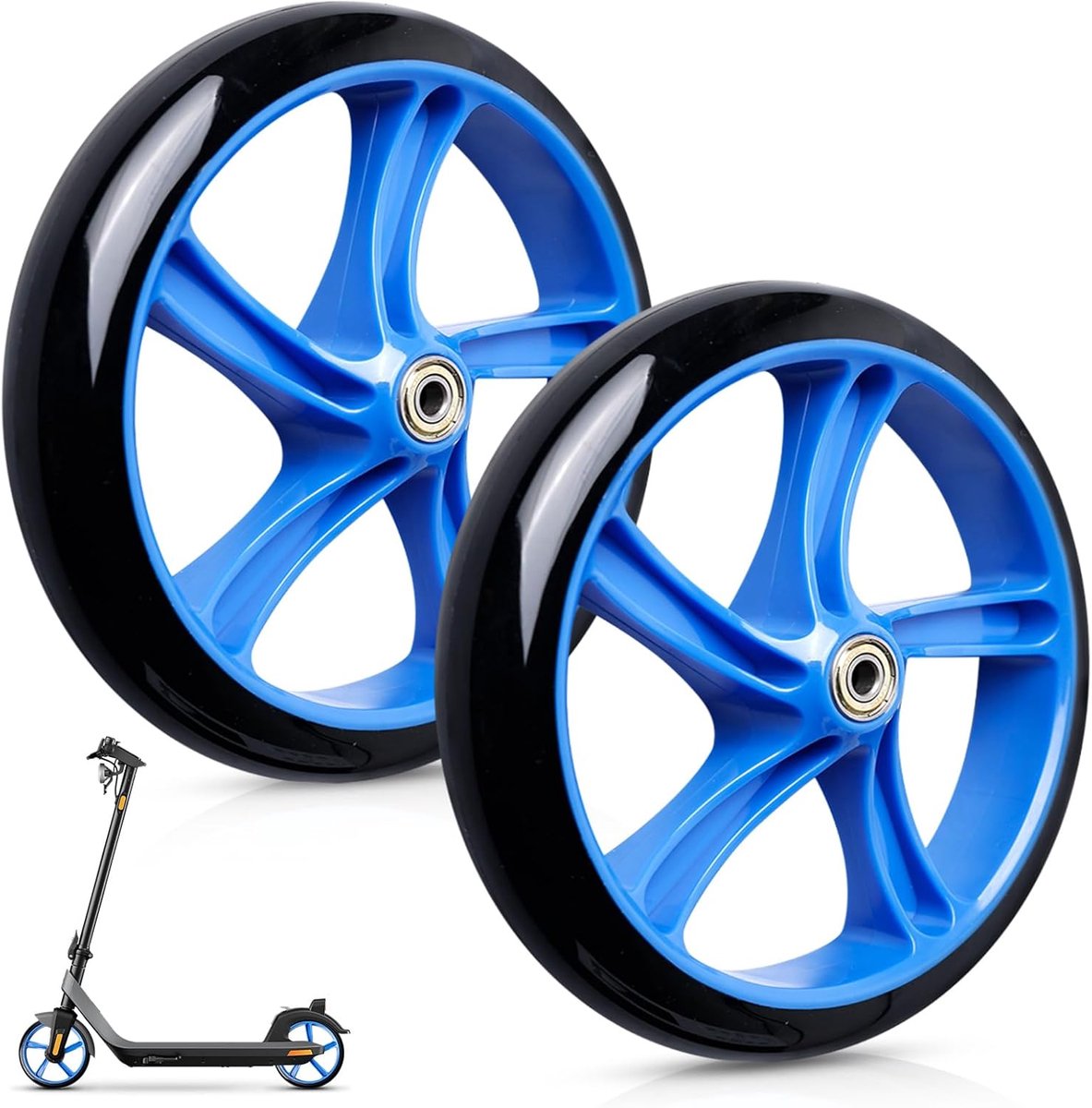 Stepwielen 200 mm - reservewielset 200 × 40 mm - polyurethaan - soepele en stille lagers - ShopVlot