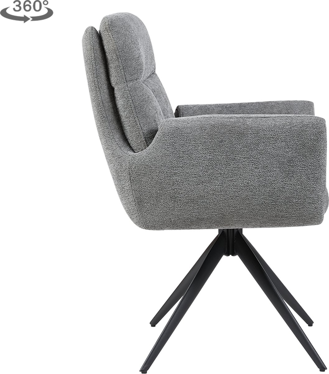Tower Living Armstoel Varzo Toro 5 Grijs Draaibaar - Set van 2