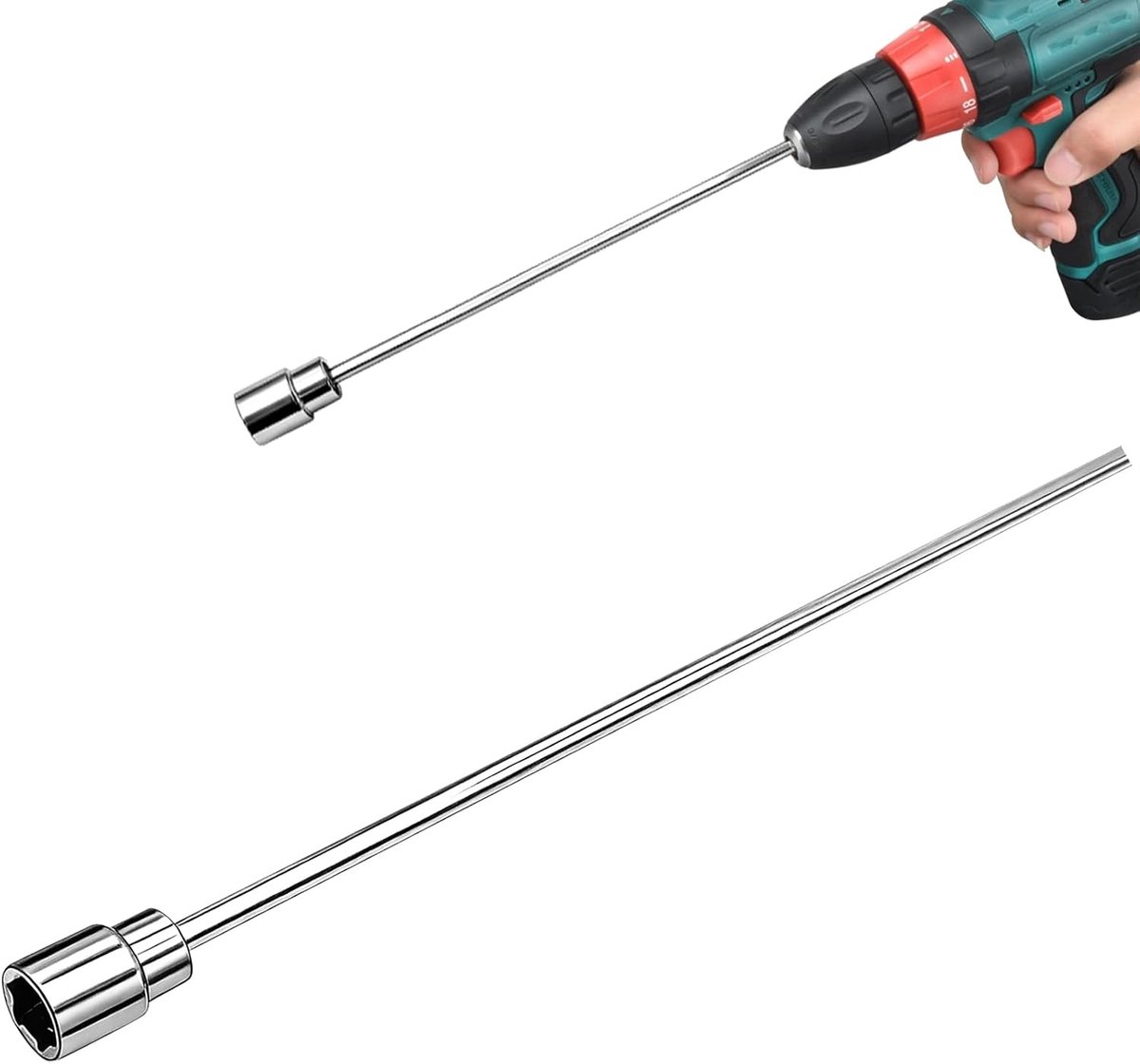 Caravan Crank voor Accuschroefmachine - 30 cm Verlenging - Stalen Booraccessoire - Eenvoudige Montage voor Camping - ShopVlot