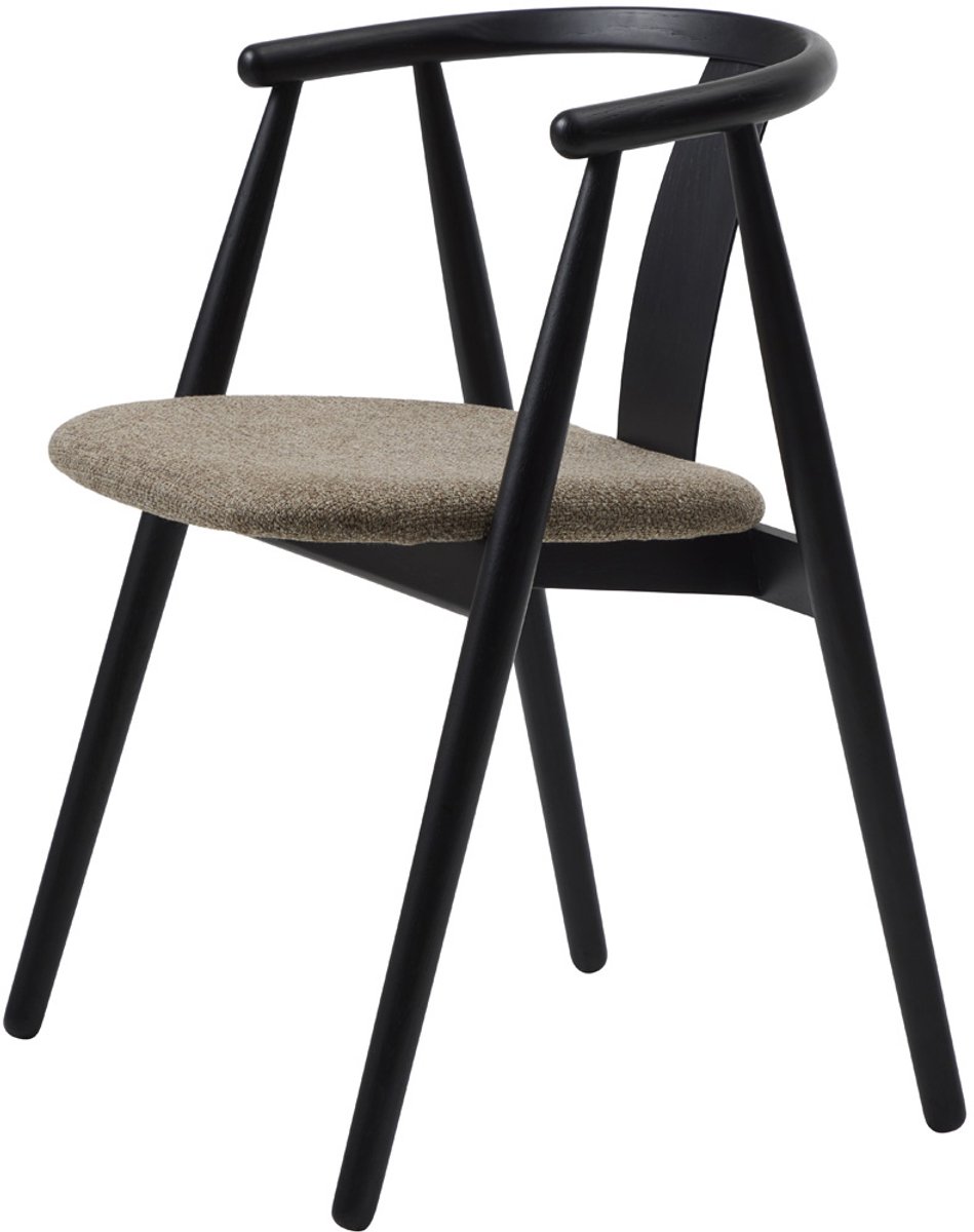 Giga Living Eetkamerstoel Relate - Bruin/Zwart - Eikenhout & Stof