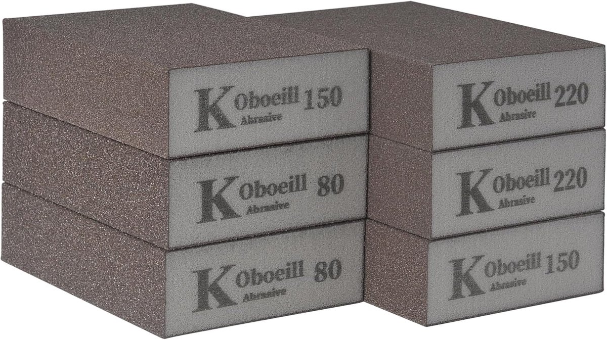 Schuurkap 6 stuks (3 korrels 80/150/220) - herbruikbaar - voor hout/metal - ideaal voor klussen en autoreparaties - ShopVlot