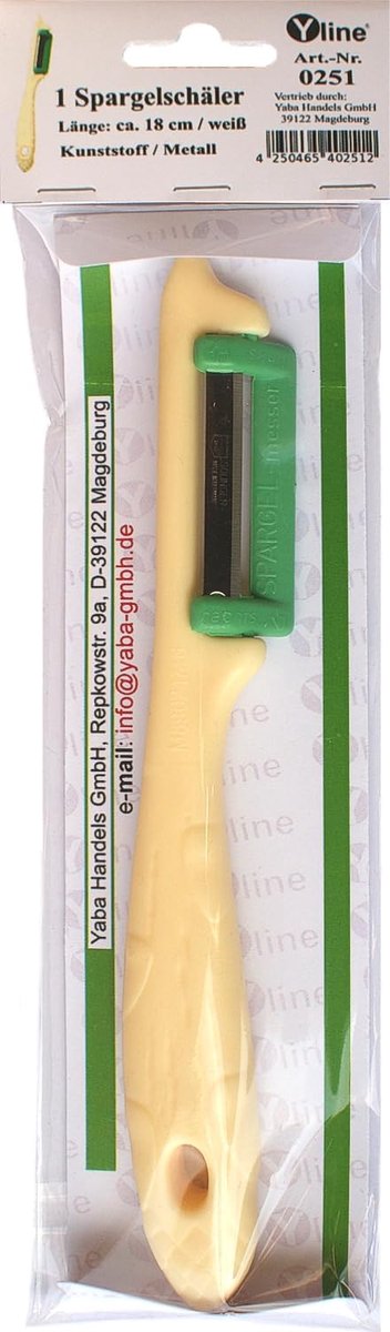 Aspergeschiller 18,5 cm - Wit - Rotabele mes - Geschikt voor links- en rechtshandigen - ShopVlot