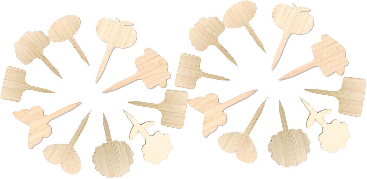 20 Stuks Houten Etiketten voor Planten - Veelzijdige Plantenbordjes voor Tuin en Balkon