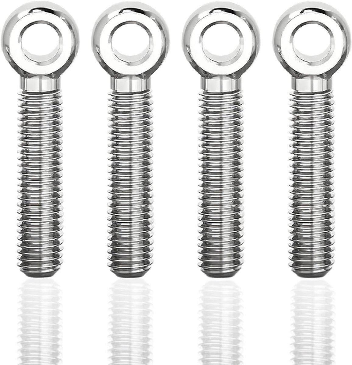 Oogschroeven 4 Stuks - RVS Ring Schroeven - 4 Verschillende Maten - Voor Veilig Gebruik in Auto's en Buizen - ShopVlot