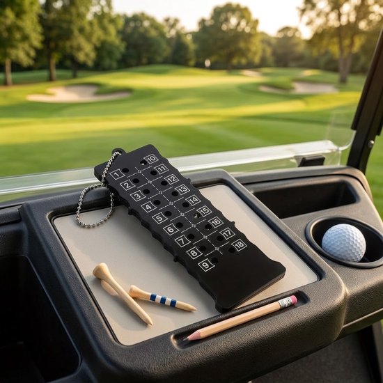 Golf Score Kaart Zwart – Draagbare 18 Holes Scorekaart met Telsysteem – Golf Score Teller – Unisex Golf Trainingsmateriaal – Compact Golf Accessoire van GOLF — afbeelding 5