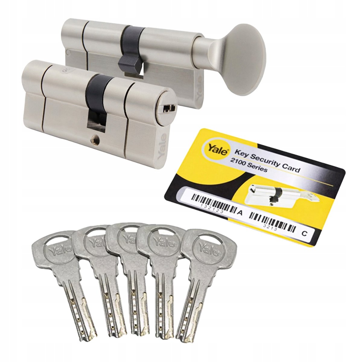 Assa Abloy Yale 2100 Cilinder 30/30 + Knop 30G/30 Nikkel 6D