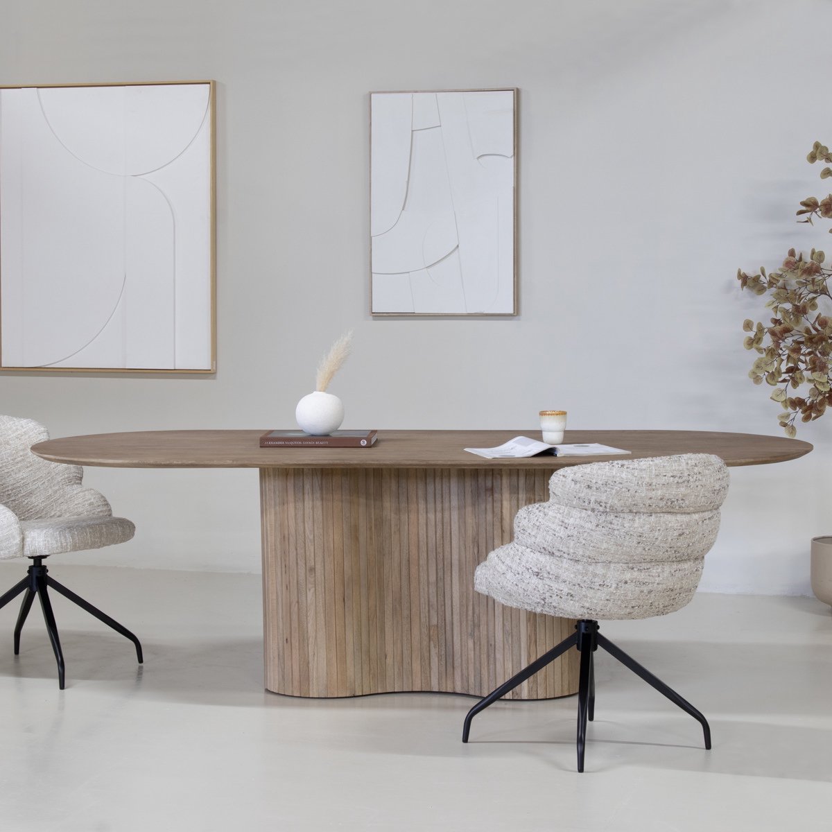 Giga Meubel Eettafel Ava - Naturel Mangohout - 300x100x77cm