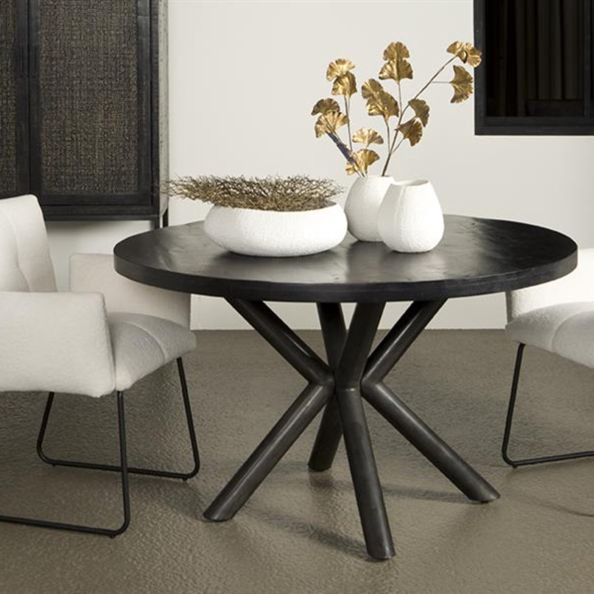 Tower Living Eettafel Selva - Rond Bruin Hout - Ø130cm