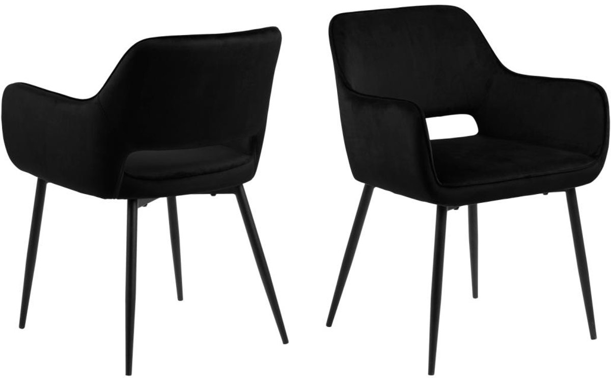 Eetkamerstoel Lucca Met Armleuning Zwart - Giga Living