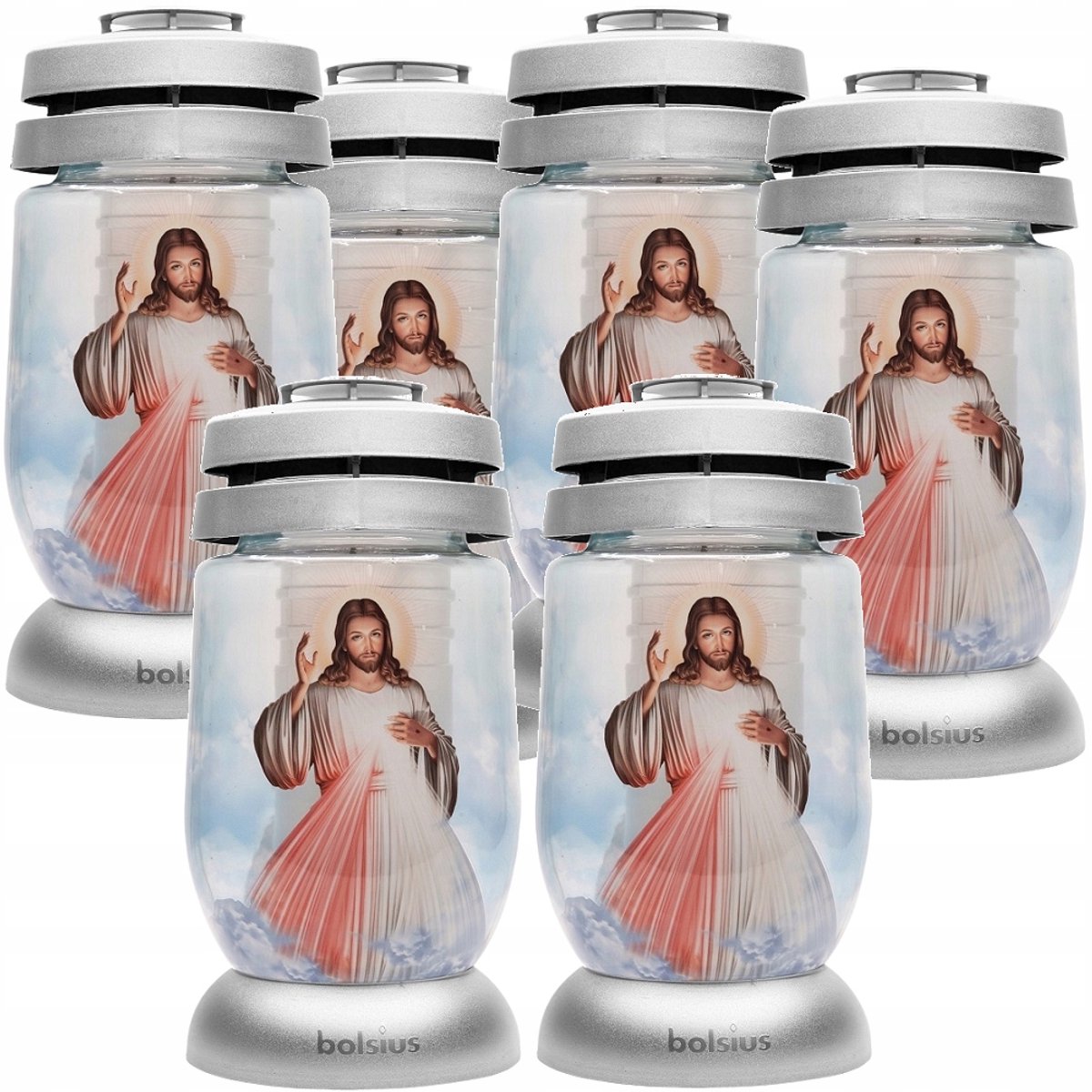 Bolsius Glas Lantaarns Jezus 22cm - 6 stuks, 36u Brandtijd