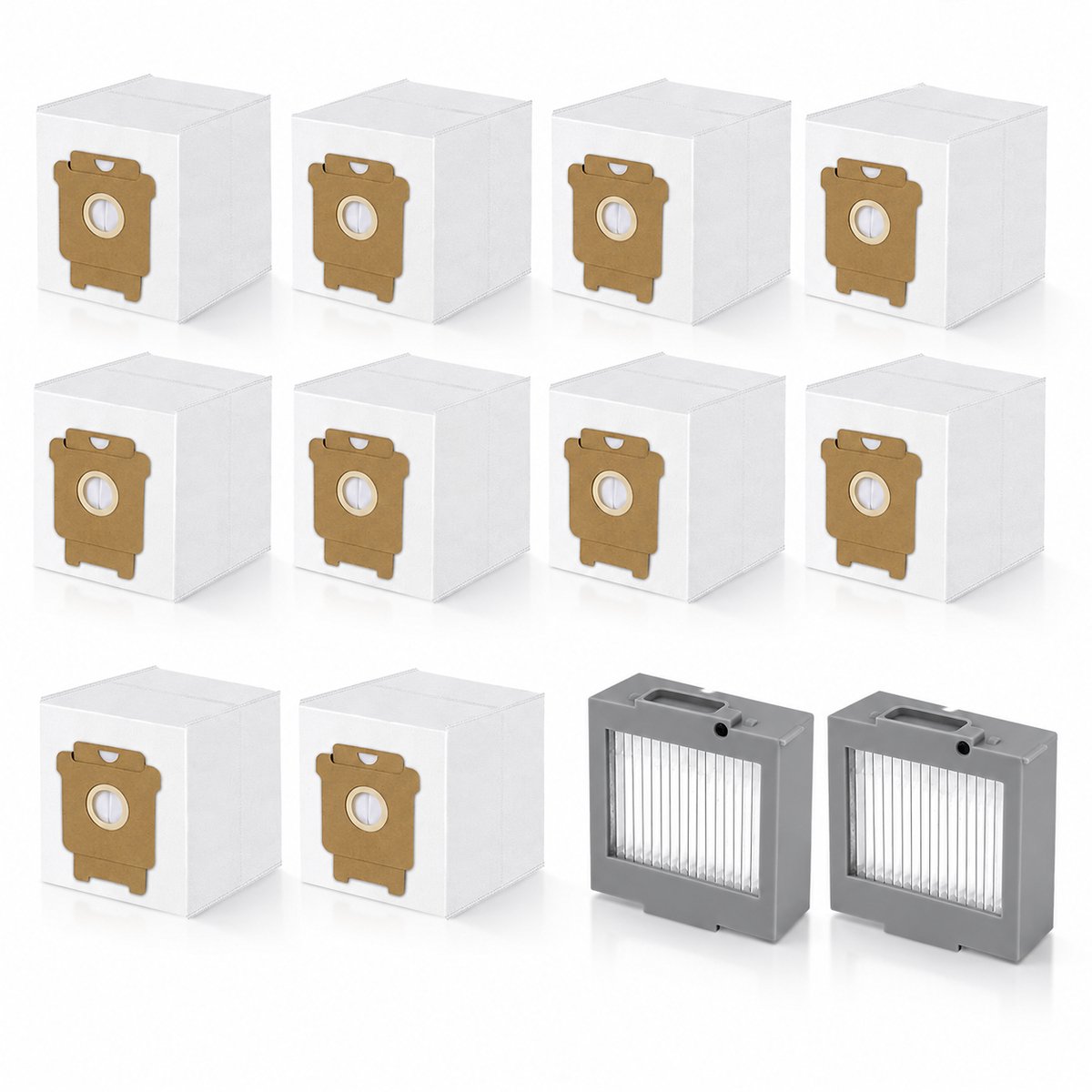 12-delige set stofzakken en Filter - geschikt voor irobot Roomba105X, 415X, 505X,105P - i7 Accessoires Stofzak - robotstofzuigeraccessoires