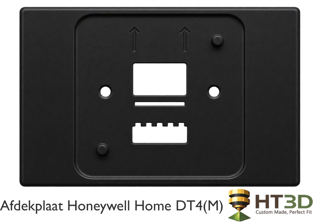 Afdekplaat Honeywell Home DT4 - Zwart -Honeywell Home DT4 Thermostaat - Kamerthermostaat - Thermostaat - Muurplaat - Afdekraam - Grondplaat - Houder - HT3D