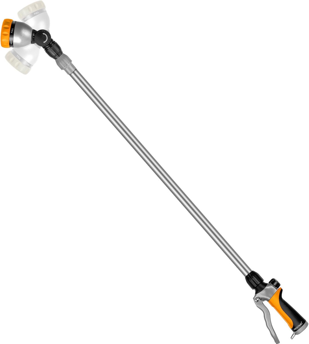 Tuinslangsproeier 91-152 cm - metalen gietstaf - 180° verstelbare ratelkop - ideaal voor waterhangende manden - ShopVlot