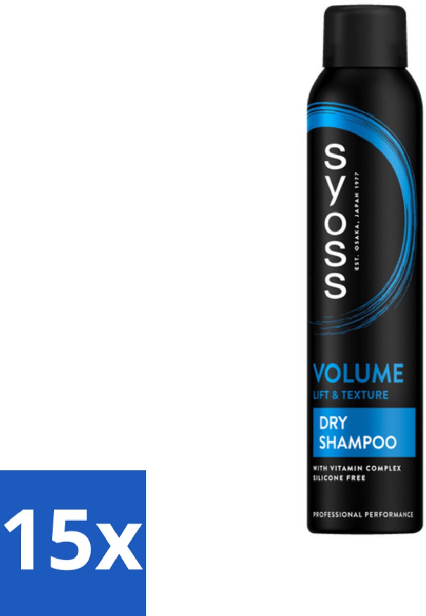15 x SYOSS - Volume Droogshampoo - Shampoo - Voor Volumeboost - 200ml - Volumeboost - Droogshampoo - Fris Haar - Salonkwaliteit - Haartype