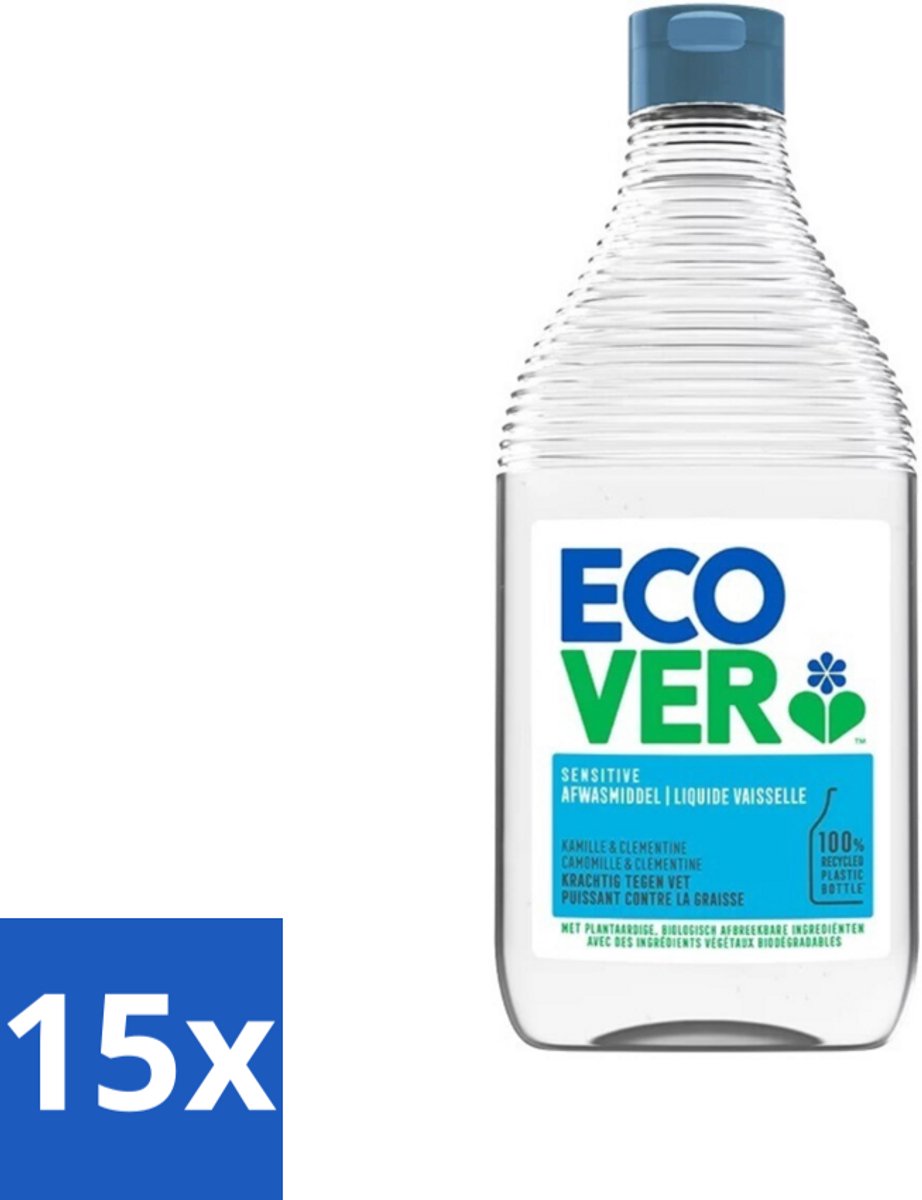15 x Ecover - Afwasmiddel - Kamille & Clementine - 950 ml - Ecover Afwasmiddel - Afwasmiddel Kamille En Clementine - Plantaardig Afwasmiddel - Afwasmiddel Voor Vaat - Afwasmiddel Zonder Chemicaliën
