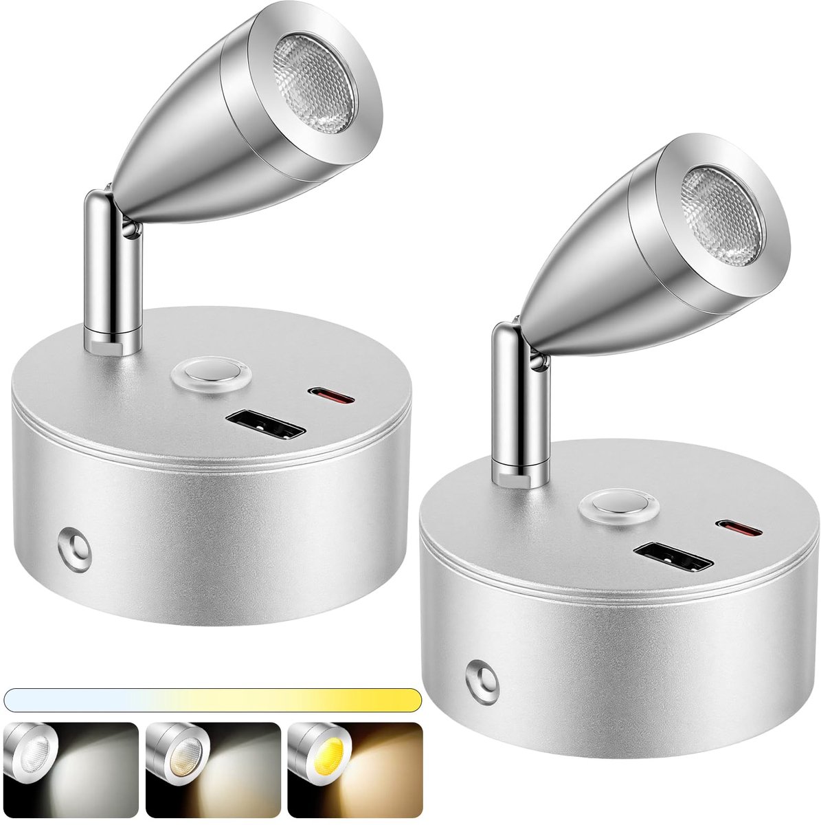 LED-lamp voor campers 12V - zilver - dimbaar met aanraakbediening - ideaal voor caravans - ShopVlot