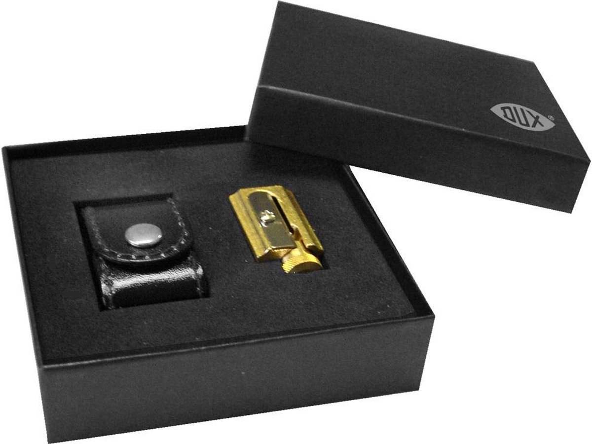Puntenslijper verstelbaar - messing - met etui en geschenkdoos - perfect voor onderweg - ShopVlot