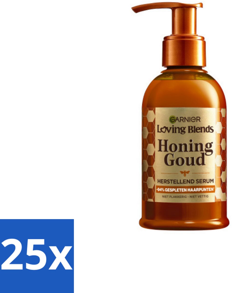 25 x Garnier - Loving Blends Honing Goud - Herstellend Haarserum - Beschadigd & Breekbaar Haar - 115 ml - Haarherstel - Haarversterking - Haarbescherming - Beschadigd Haar - Breekbaar Haar