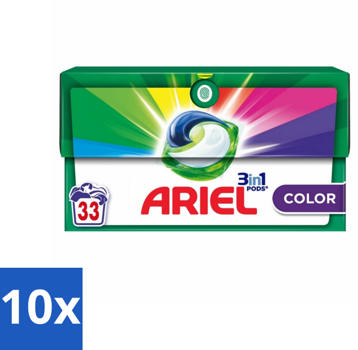 10 x Ariel - 3in1 Wasmiddel Pods - Color - 33 Pods - 3 In 1 Wasmiddel - Kleurbehoud - Wasmiddel Pods - Wasmiddel Voor Gekleurde Was - Koud Water Was