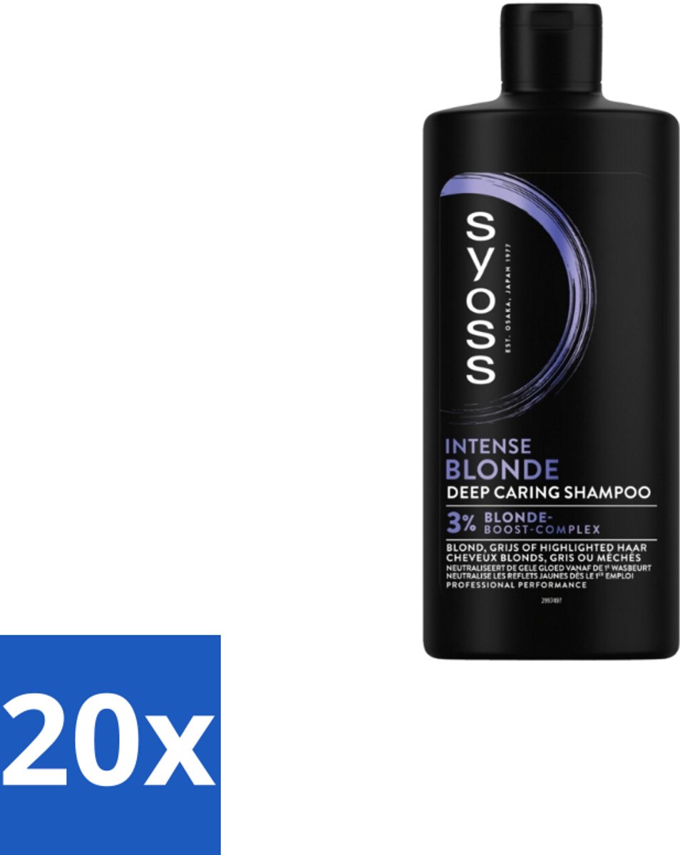 20 x SYOSS - Blonde - Shampoo - Langdurige Styling - 440ml - Blonde Shampoo - Blonde Haar - Kleurboost Shampoo - Gele Tint Neutraliseren - Salonwaardige Shampoo