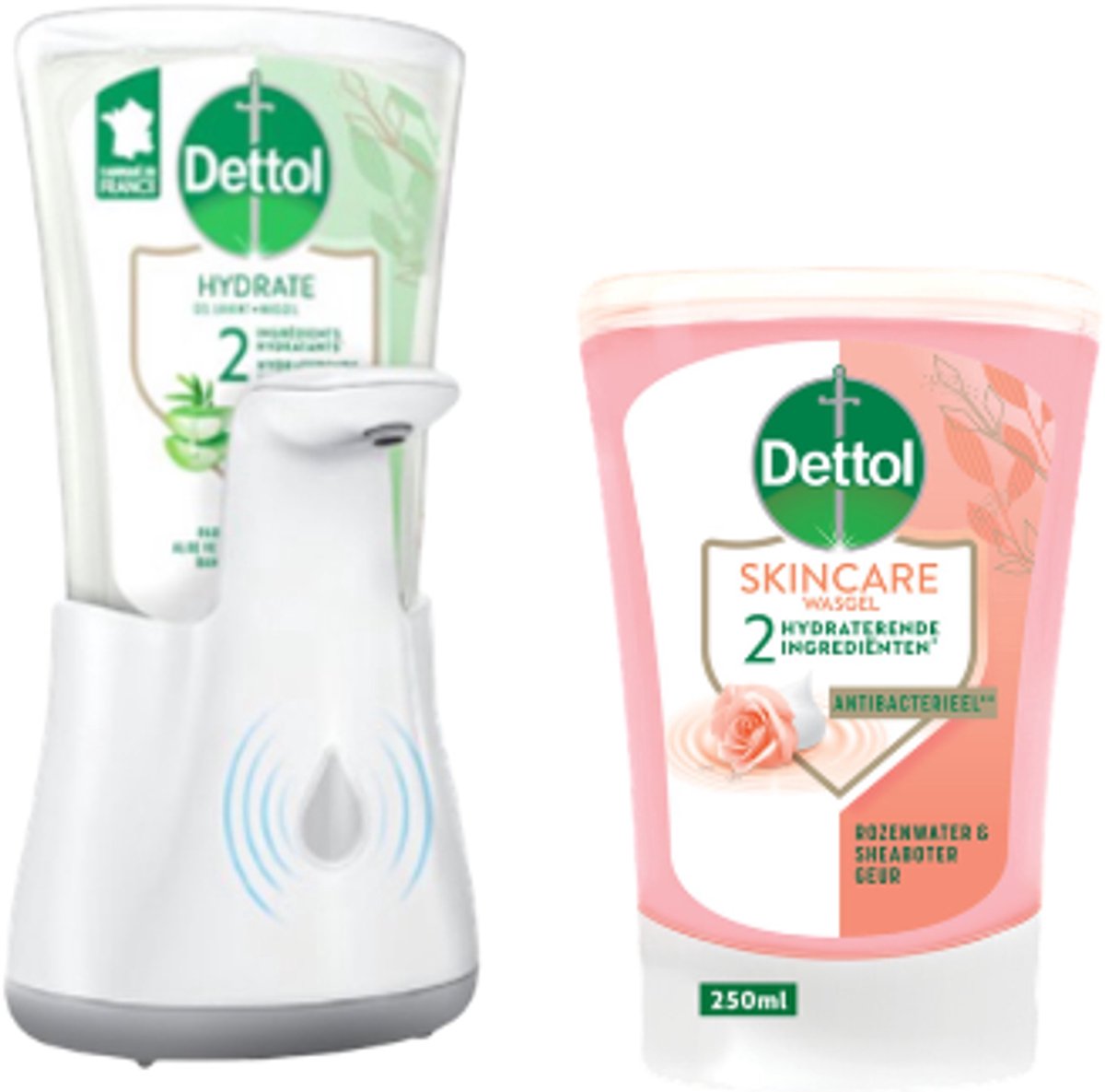 Bol.com Dettol - Automatische Zeepdispenser No Touch &1x250ml Handzeep No Touch Navulling - Sheabutter aanbieding