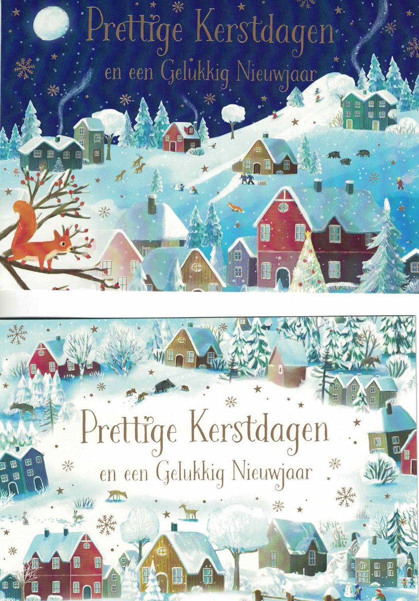 Wenskaarten - kerstkaart - set van 8 - 8 luxe kerstkaarten - 2 x 4 luxe kerstkaarten met envelop