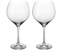 MasterChef Gin & Tonic Glazen 650 ml – 2 Stuks – Kristallijnglas – Grote Cocktailglazen met Steel – Vaatwasserbestendig