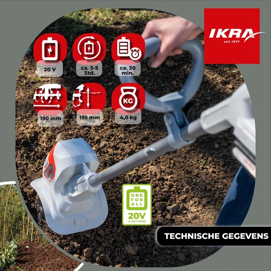 KRA accu-tuinfrees IAMH 20, werkbreedte 19 cm, inclusief 20 V accu en oplader — afbeelding 4