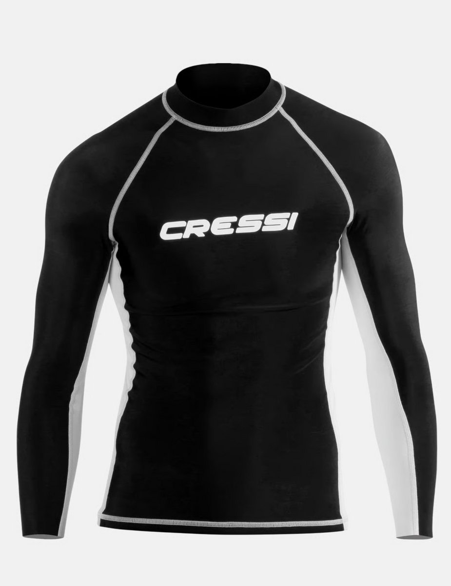 CRESSI RASH GUARD MAN | LANGE MOUW | ZWART/WIT S (48)
