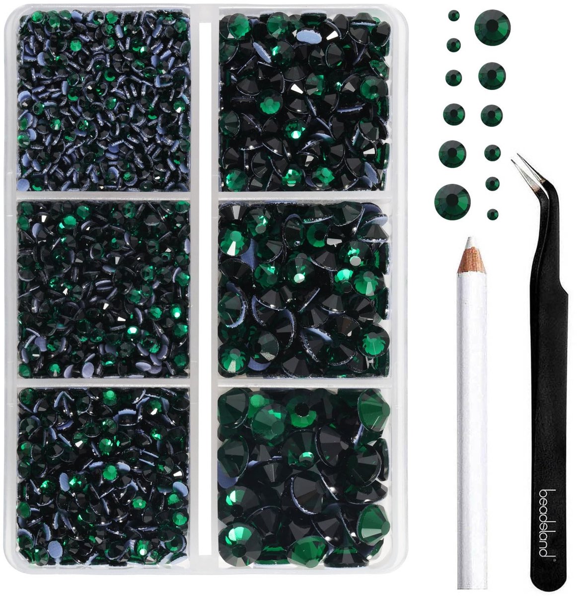 Solidchoice - 4000 Stuks Groene Rhinestones met Wax Pen en Pincet