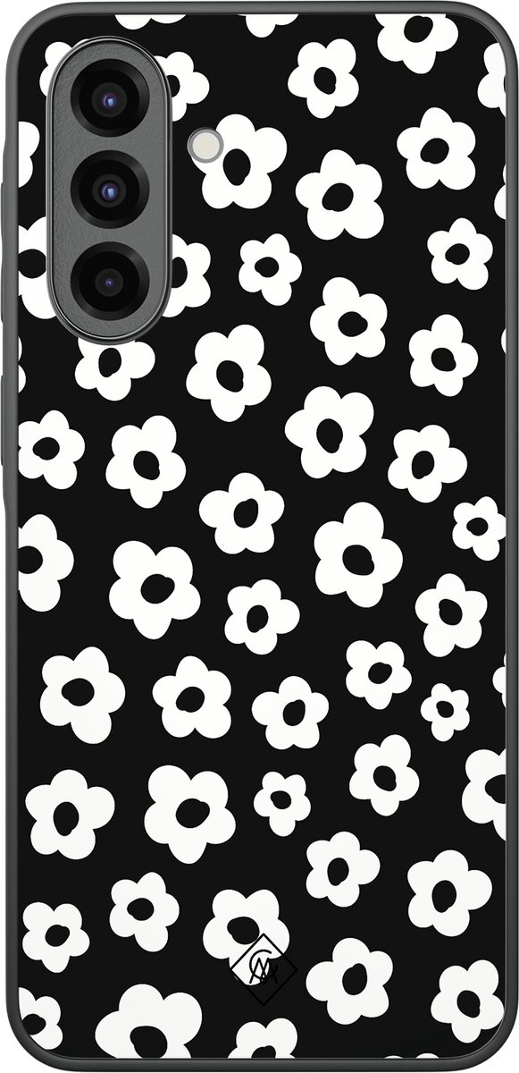 Casimoda® hoesje - Geschikt voor Samsung Galaxy A37 - Retro Bloempjes - Zwart TPU Backcover - Geen opdruk - Zwart