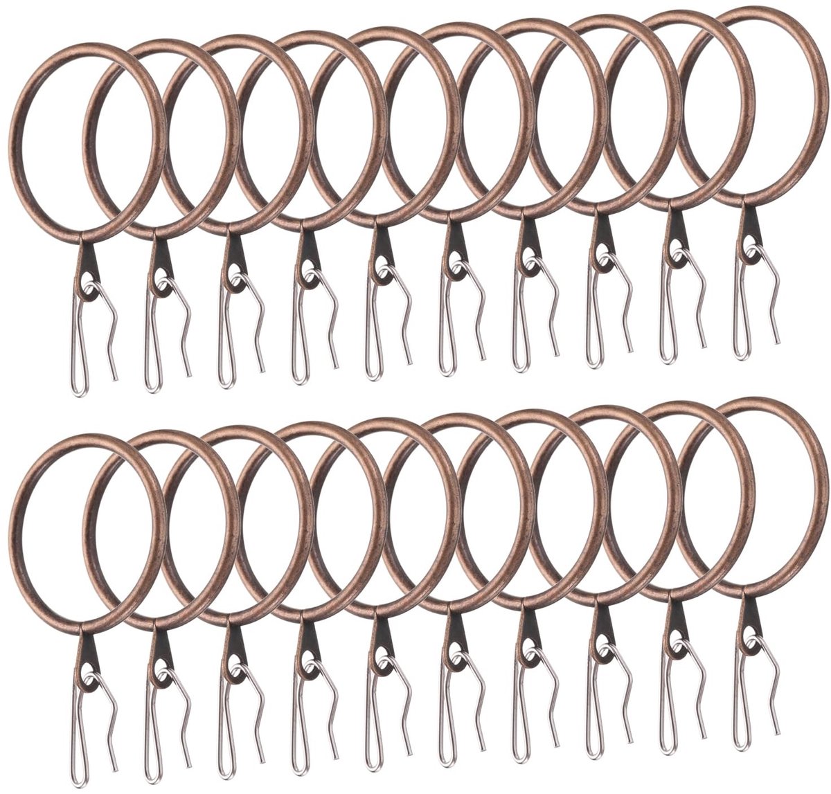 Allecta - Metalen gordijnhaken ringen koper 1,5 inch - 28 stuks