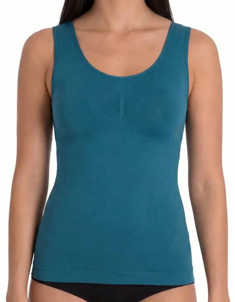 J&C correctie hemd breed bandje 6408 - Shapewear singlet - Correctie - petrol / L/XL