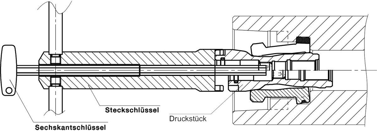 Röhm steeksleutel voor montage van drukstuk, grootte HSK-A/C/E/T 80, grootte HSK-B/D/F 100 - 831289