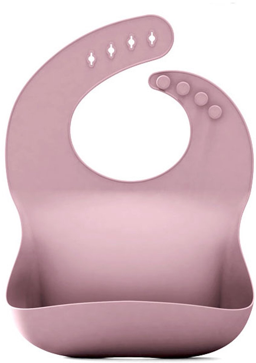 Baby slabbetje - Kinder slabbetje - Siliconen slabbetje voor kinderen - Verstelbaar waterdicht slabbetje - Met opvangzak voor etensresten - Geschikt voor jongens en meisjes - Roze