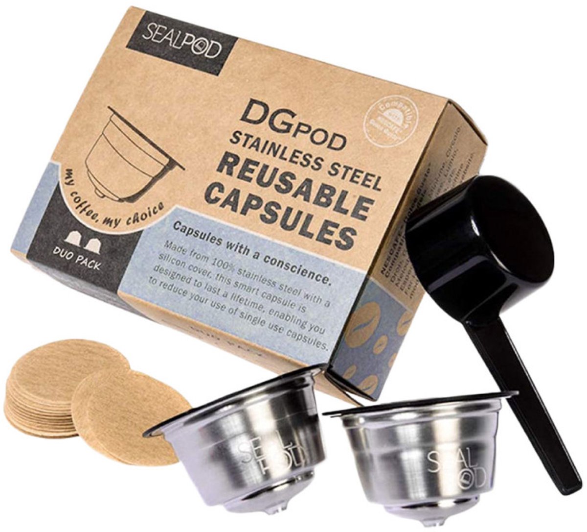 Herbruikbare capsule compatibel met NESCAFÉ® Dolce Gusto® Sealpod Duo Pack